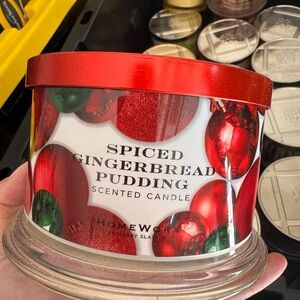 HomeWorx Spiced Gingerbread Pudding Scented Candle - Red/Green